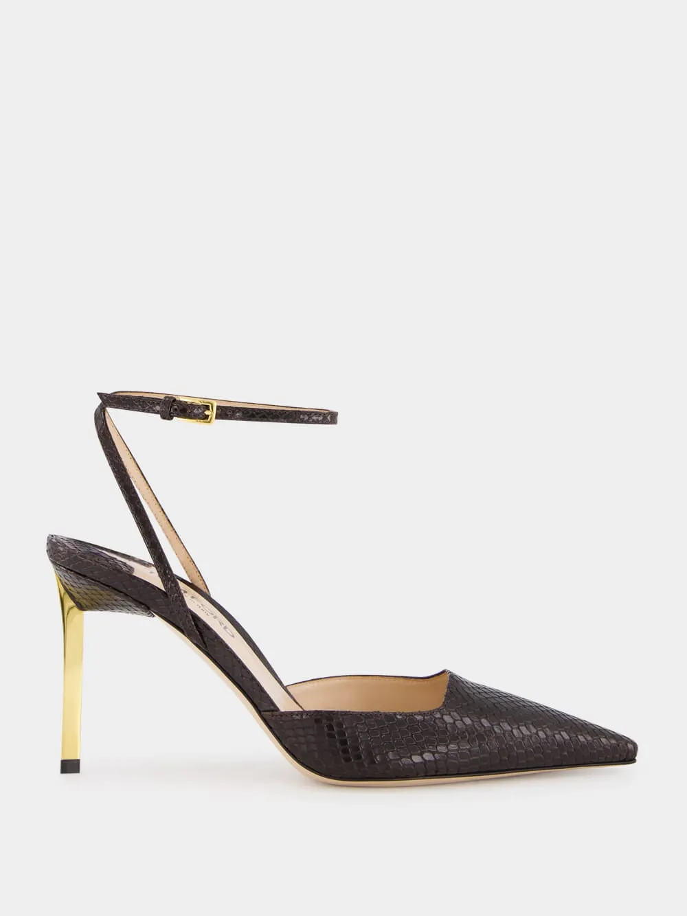 Espresso Python Glossy Slingback Pumps sold by Fashion Clinic