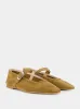 Taupe Suede Ballet Mary Jane sold by Fashion Clinic