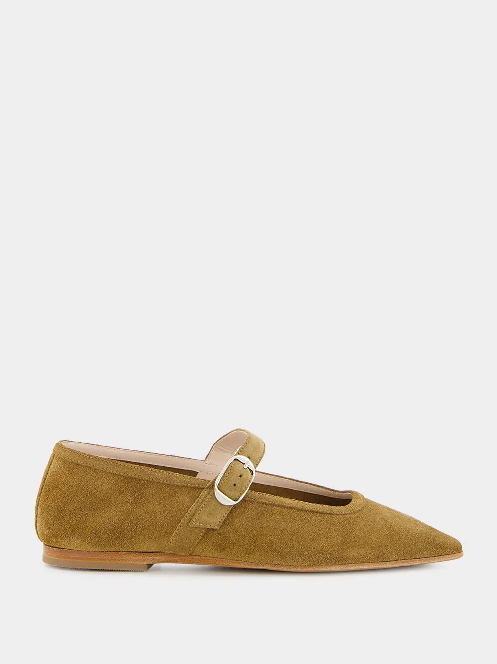 Taupe Suede Ballet Mary Jane sold by Fashion Clinic