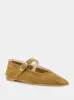 Taupe Suede Ballet Mary Jane sold by Fashion Clinic