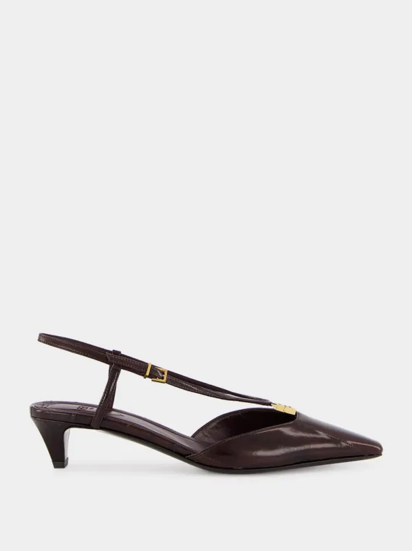 Brown FFold Slingbacks sold by Fashion Clinic