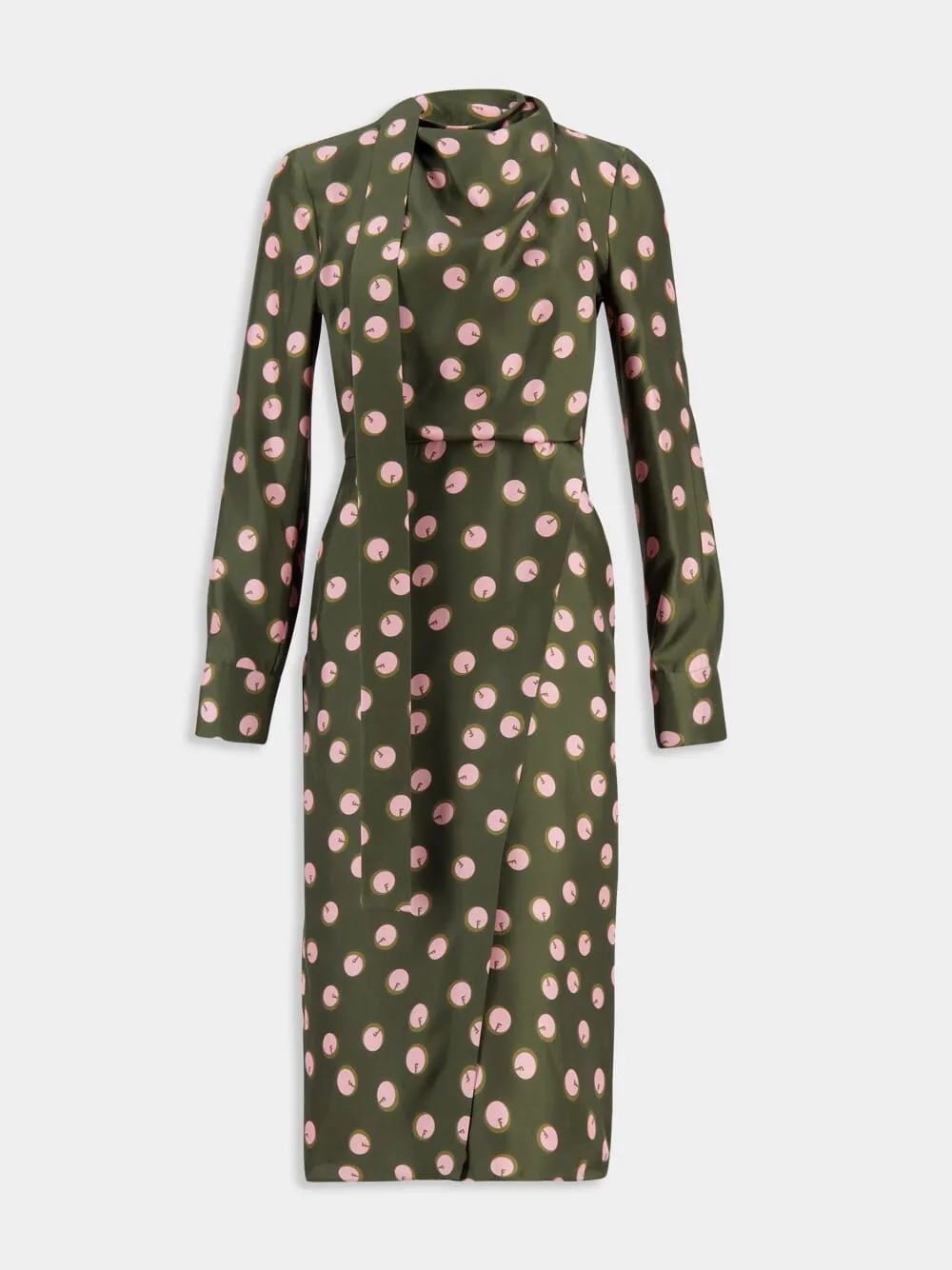 Green Printed Silk Dress sold by Fashion Clinic
