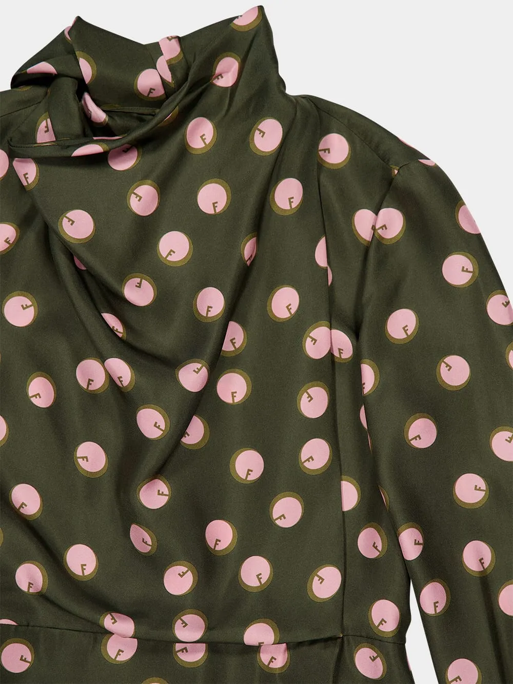 Green Printed Silk Dress sold by Fashion Clinic product image thumbnail 3