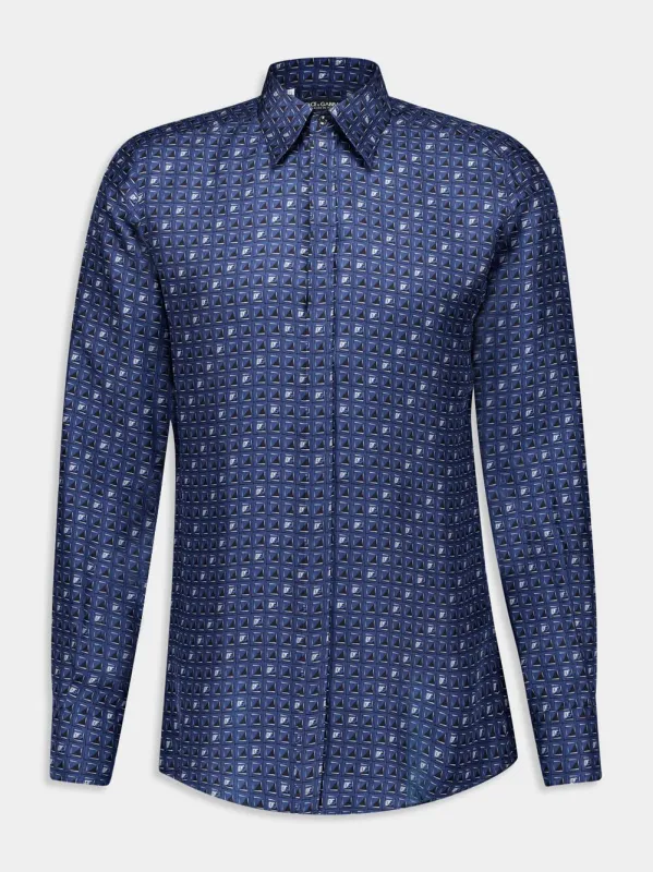 Tie-Print Silk Twill Shirt sold by Fashion Clinic
