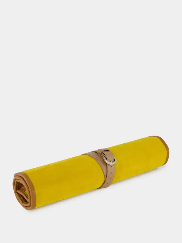 Victor Mustard Velvet Travel Backgammon made by Fashion Clinic