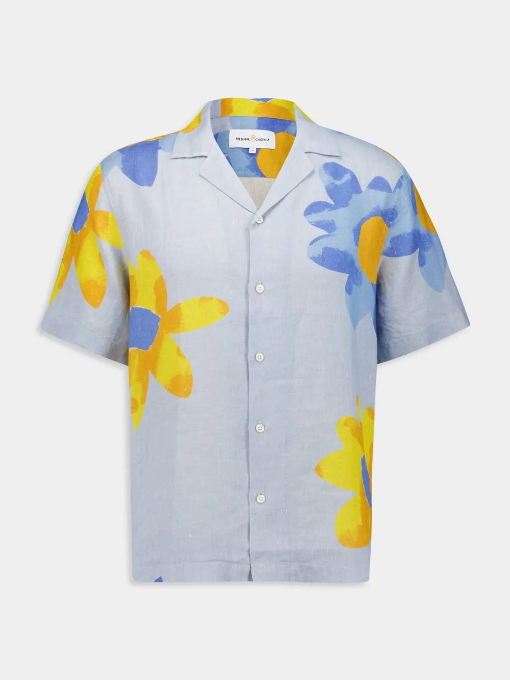 x John Booth Blue Floral Roberto Linen Shirt sold by Fashion Clinic product image thumbnail 2