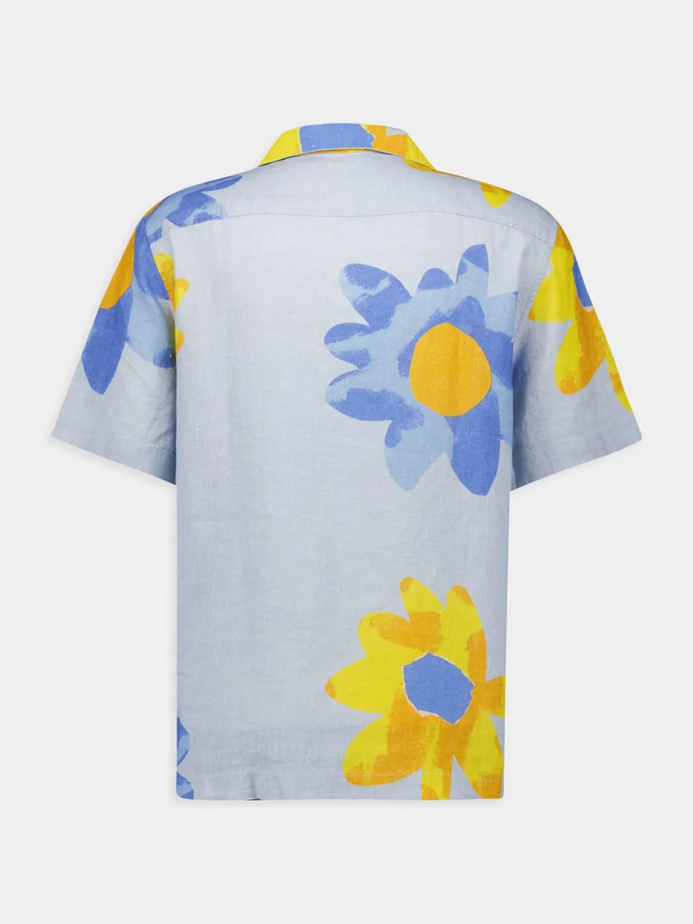 x John Booth Blue Floral Roberto Linen Shirt sold by Fashion Clinic product image thumbnail 3