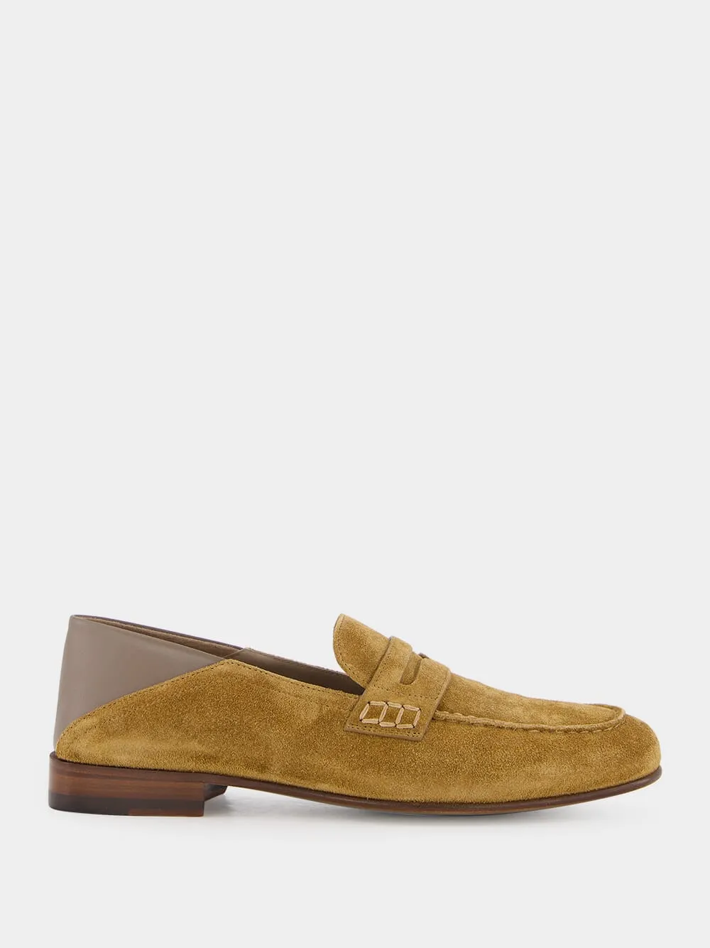 Brown Suede Penny Loafers sold by Fashion Clinic