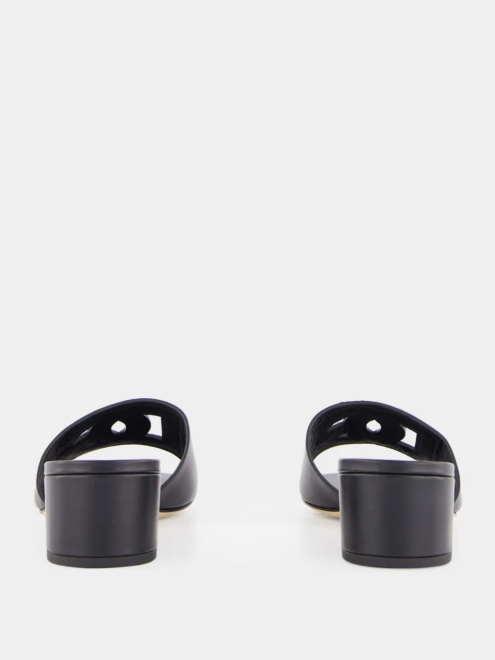 Black Leather Heeled Slides sold by Fashion Clinic product image thumbnail 5