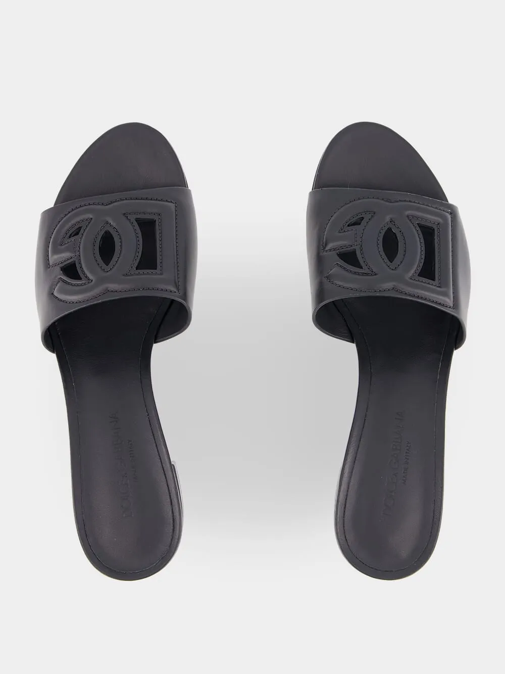 Black Leather Heeled Slides sold by Fashion Clinic product image thumbnail 4