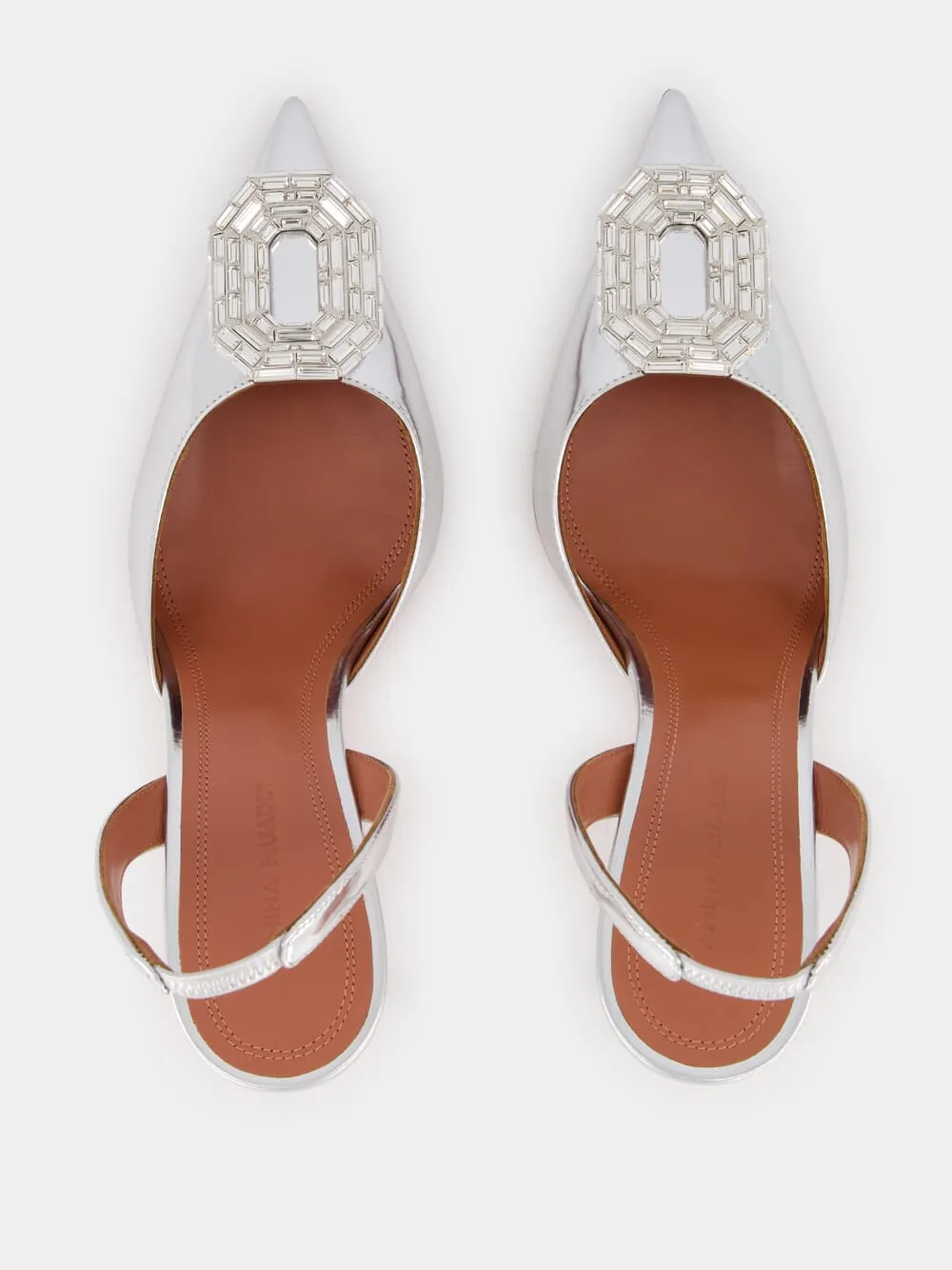 Camelia Mirror Silver Slingback Heels sold by Fashion Clinic product image thumbnail 4