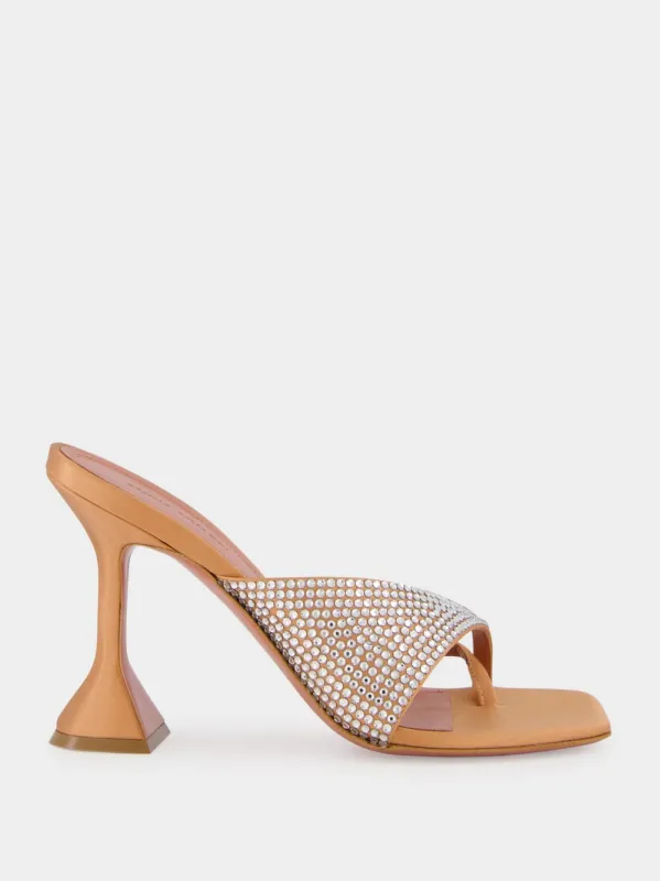 Shiona Latte Satin Slipper with Crystals sold by Fashion Clinic