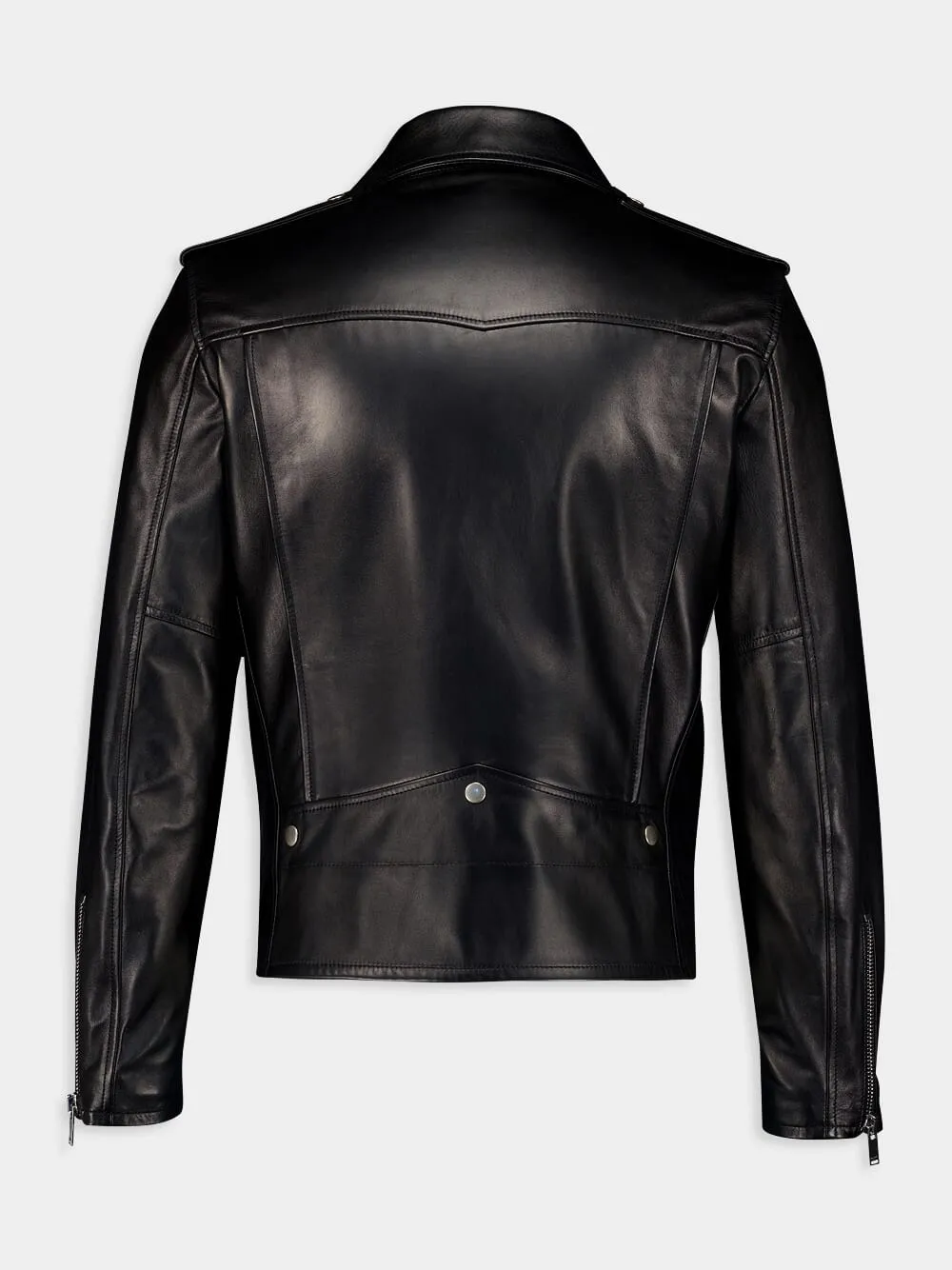 Plunged Lambskin Motorcycle Jacket sold by Fashion Clinic product image thumbnail 2