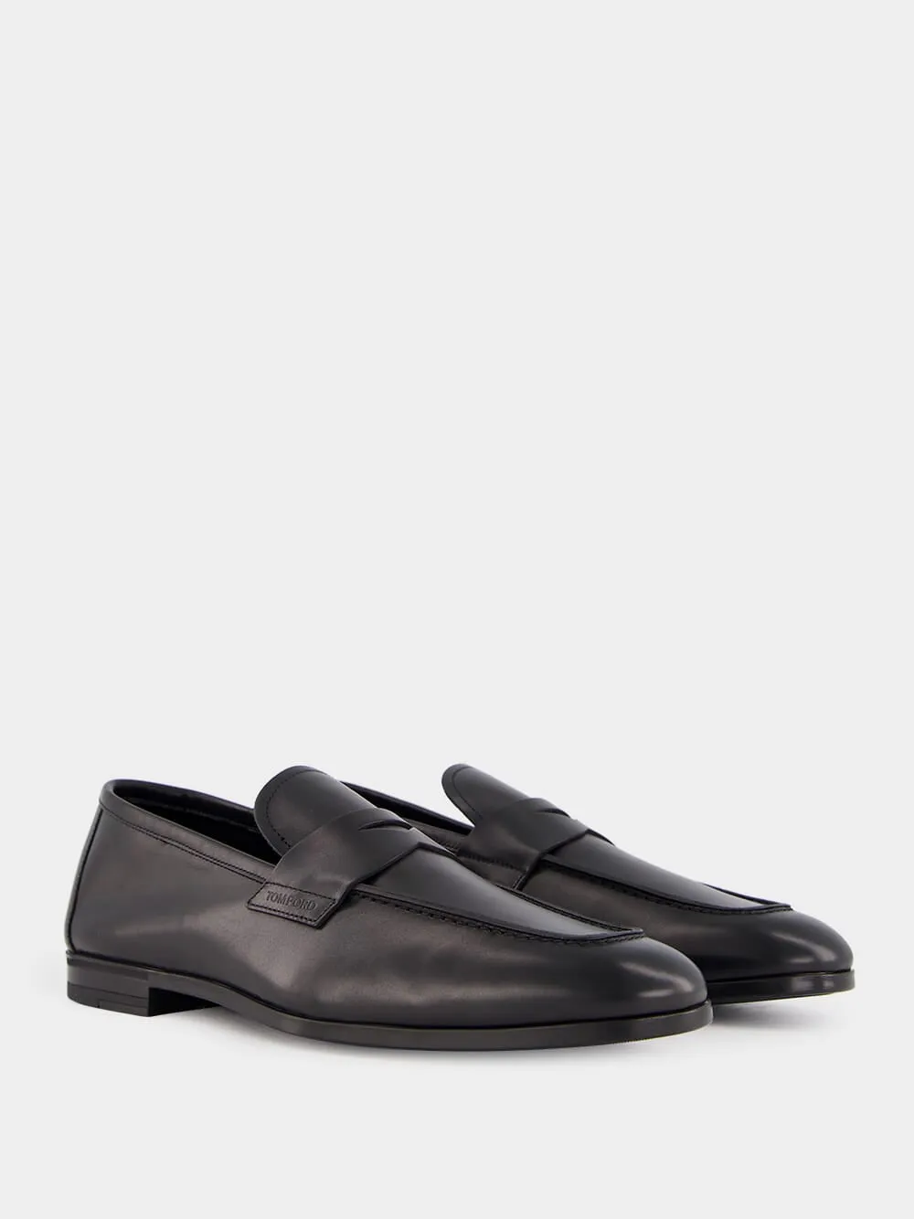 Black Leather Loafers sold by Fashion Clinic product image thumbnail 3