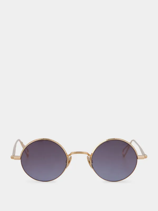 Peony Gold Lépine Round Sunglasses sold by Fashion Clinic