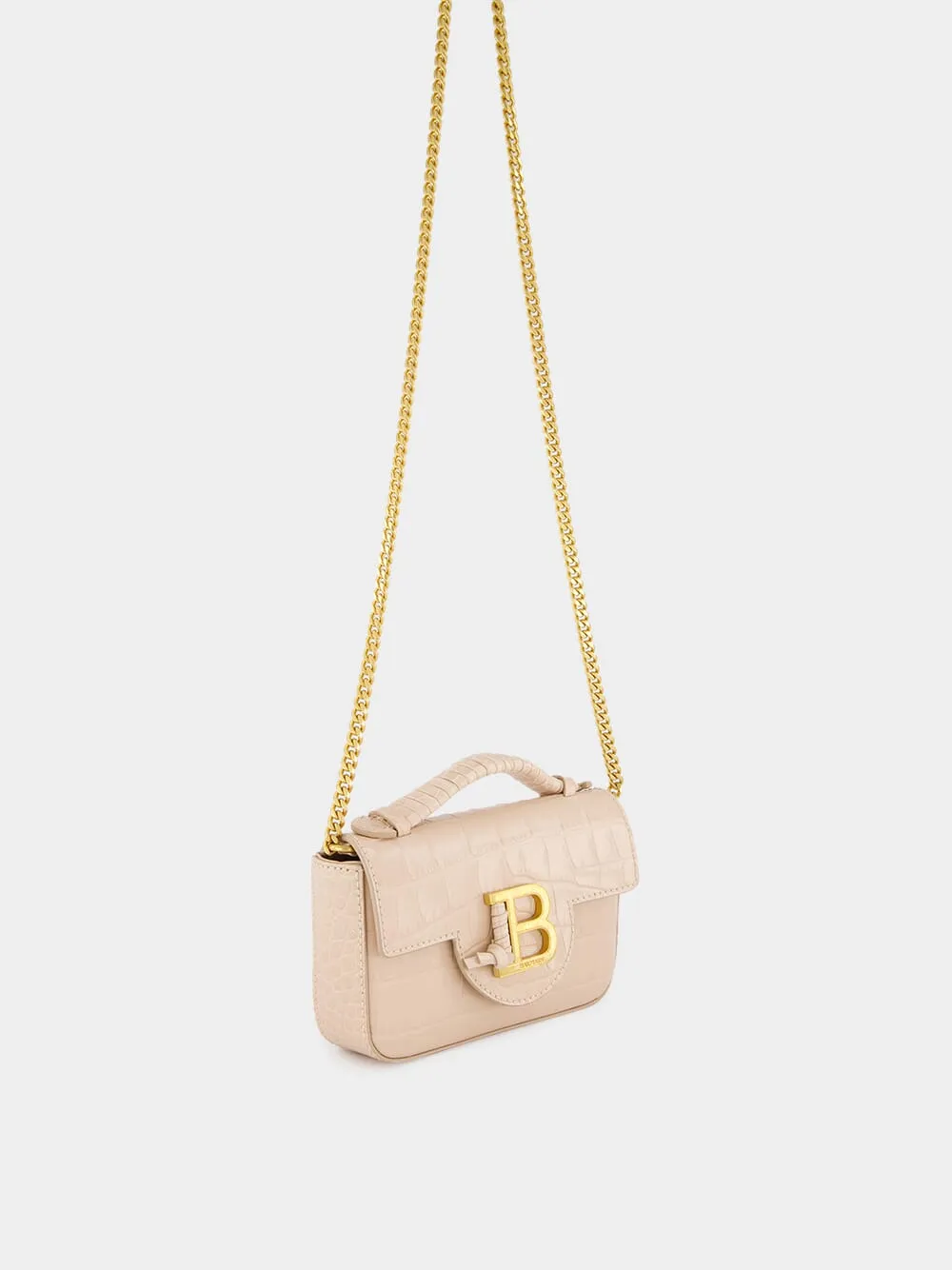 Beige B-Buzz 17 Mini Bag in Crocodile-Embossed Calfskin sold by Fashion Clinic product image thumbnail 3