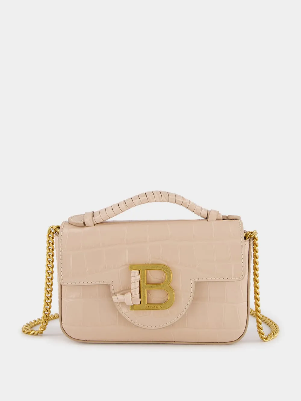 Beige B-Buzz 17 Mini Bag in Crocodile-Embossed Calfskin sold by Fashion Clinic