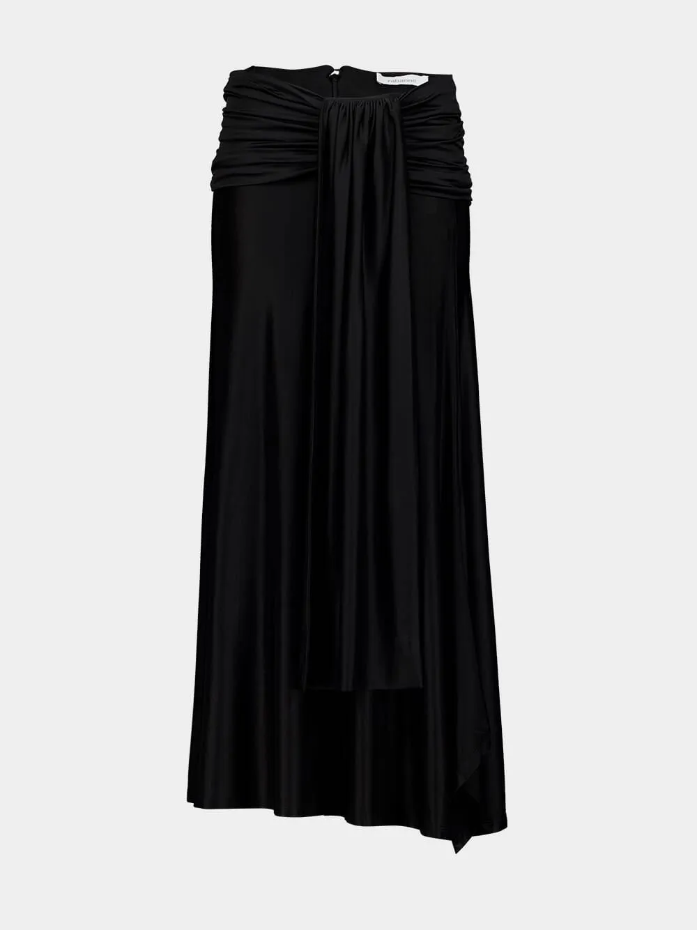 Black Draped Maxi Skirt sold by Fashion Clinic
