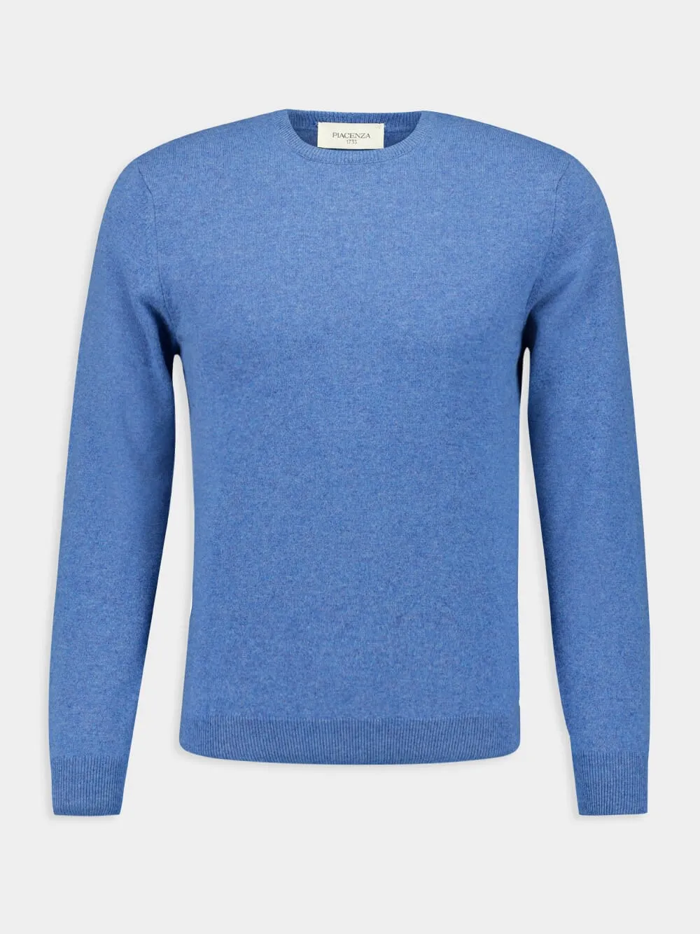 Denim Blue Cashmere Crewneck Sweater sold by Fashion Clinic