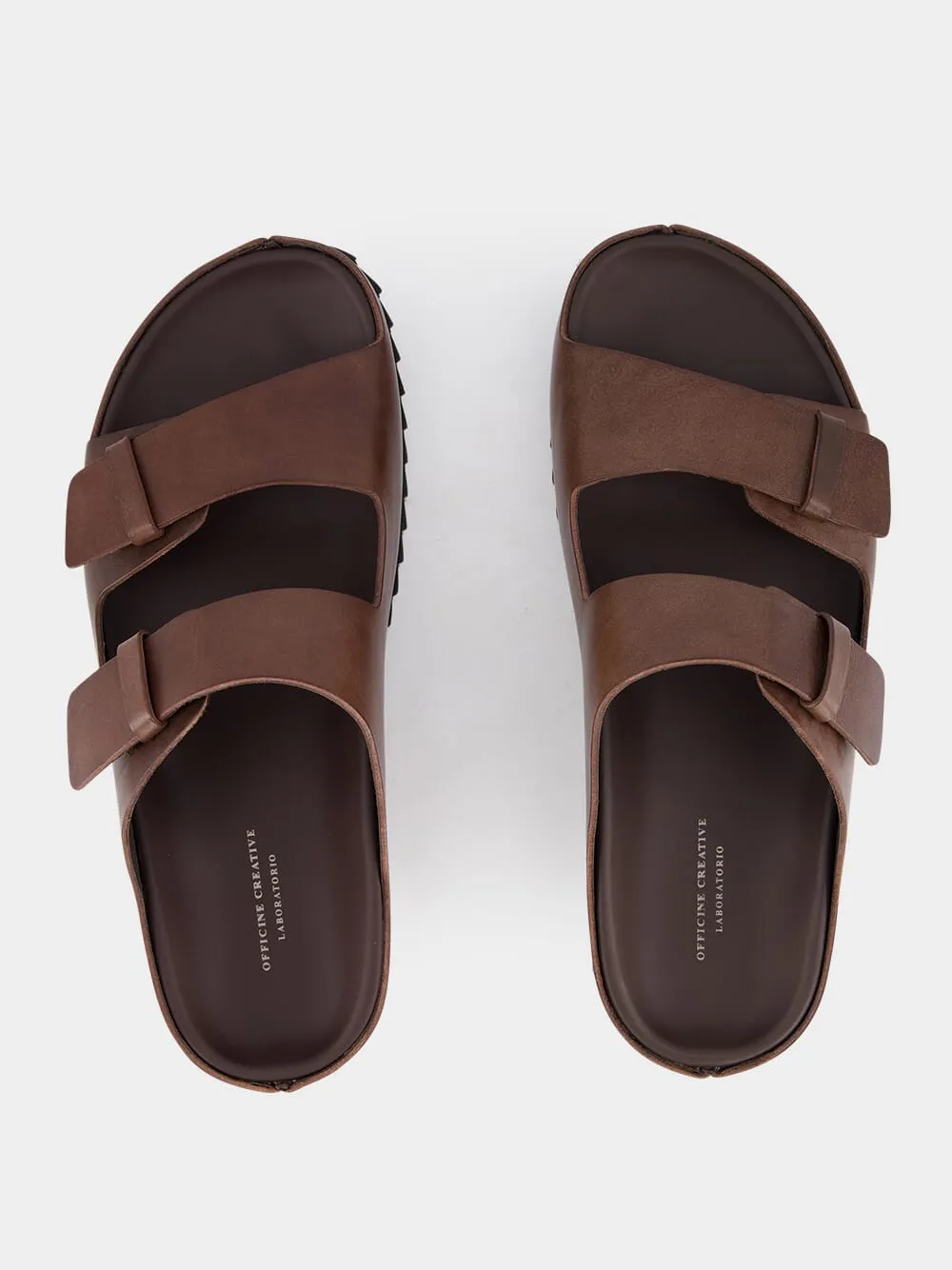 Agorà Coffee Leather Slides sold by Fashion Clinic product image thumbnail 4
