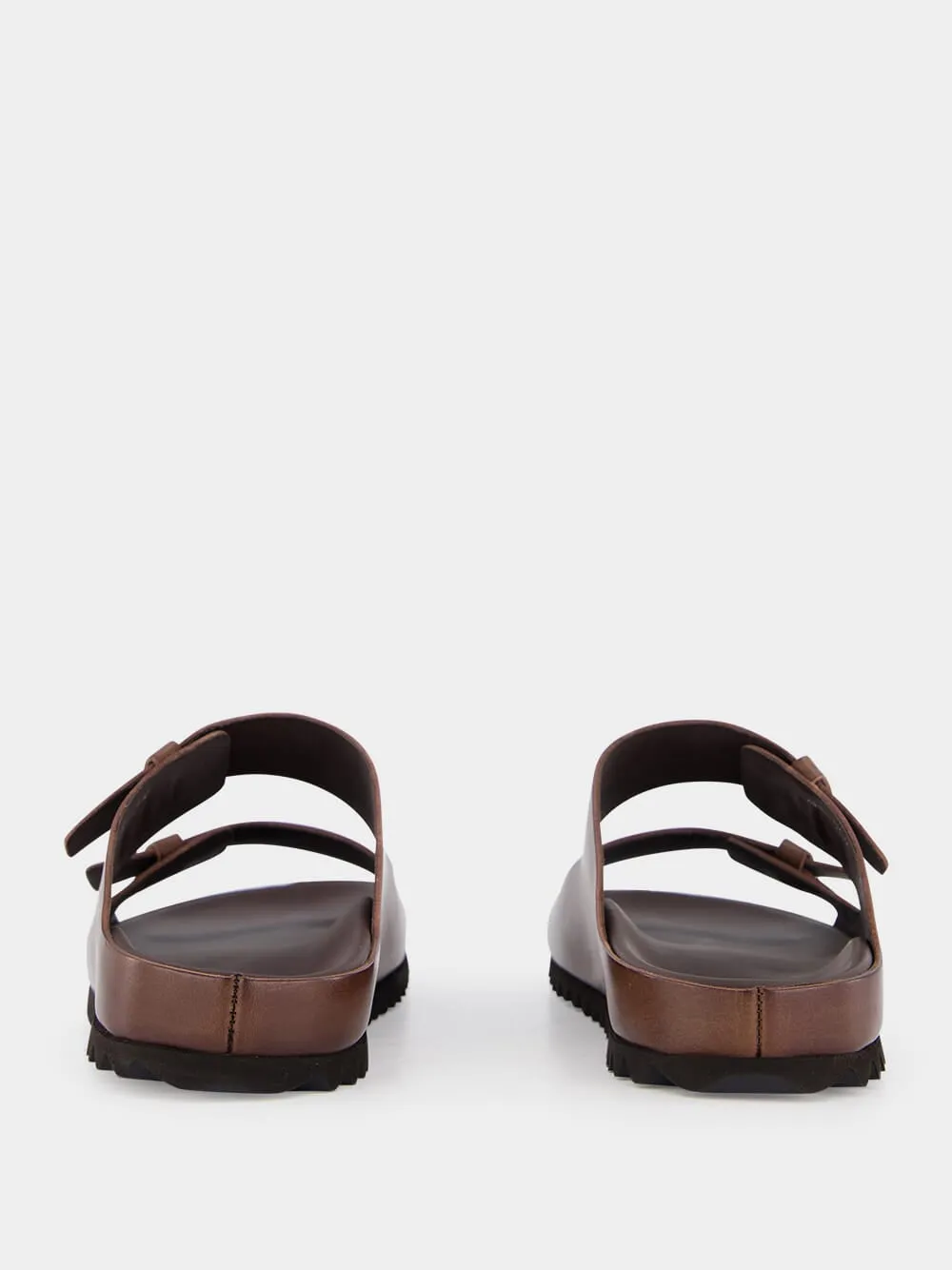 Agorà Coffee Leather Slides sold by Fashion Clinic product image thumbnail 5