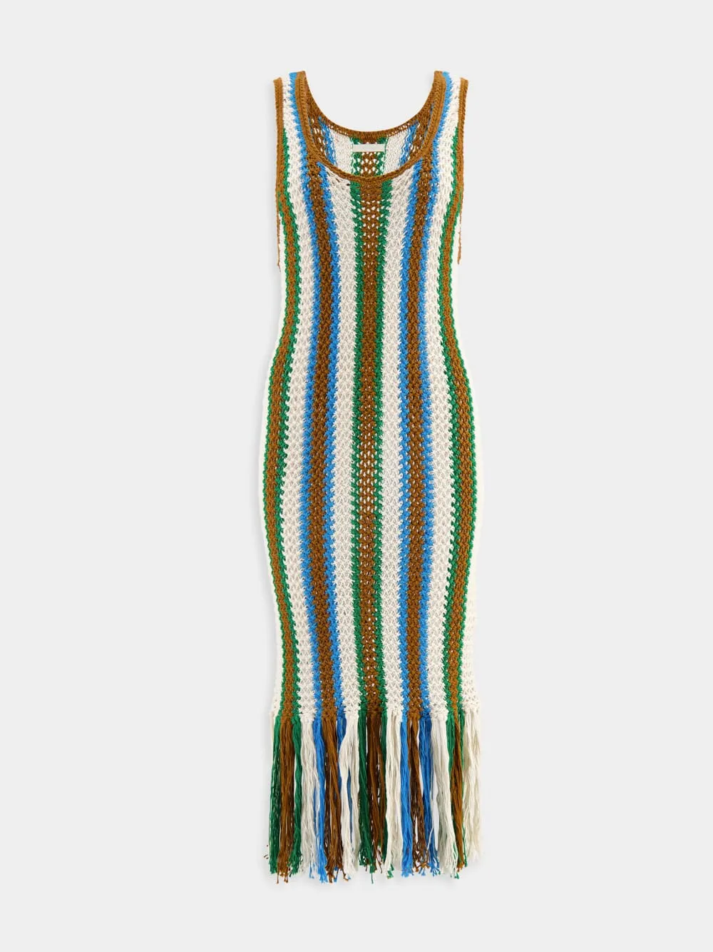 Striped Crochet Midi Dress sold by Fashion Clinic