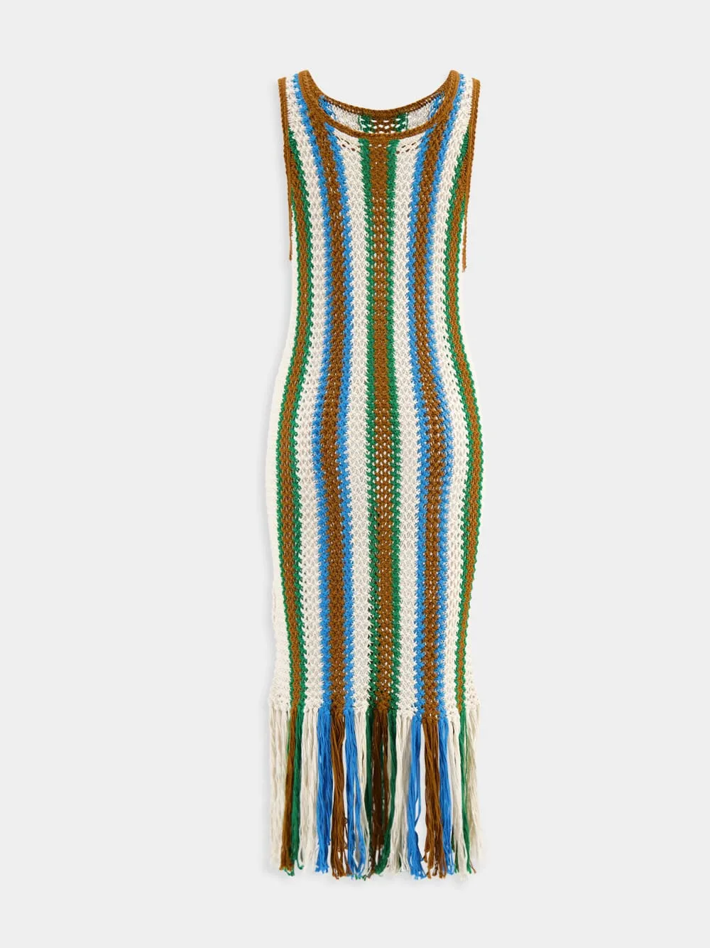 Striped Crochet Midi Dress sold by Fashion Clinic product image thumbnail 2