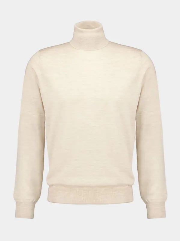 Camel Brown Turtleneck Sweater sold by Fashion Clinic
