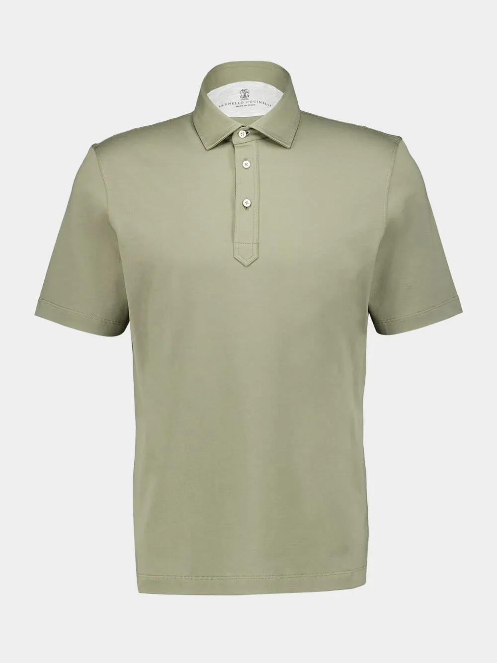 Olive Green Cotton Polo sold by Fashion Clinic