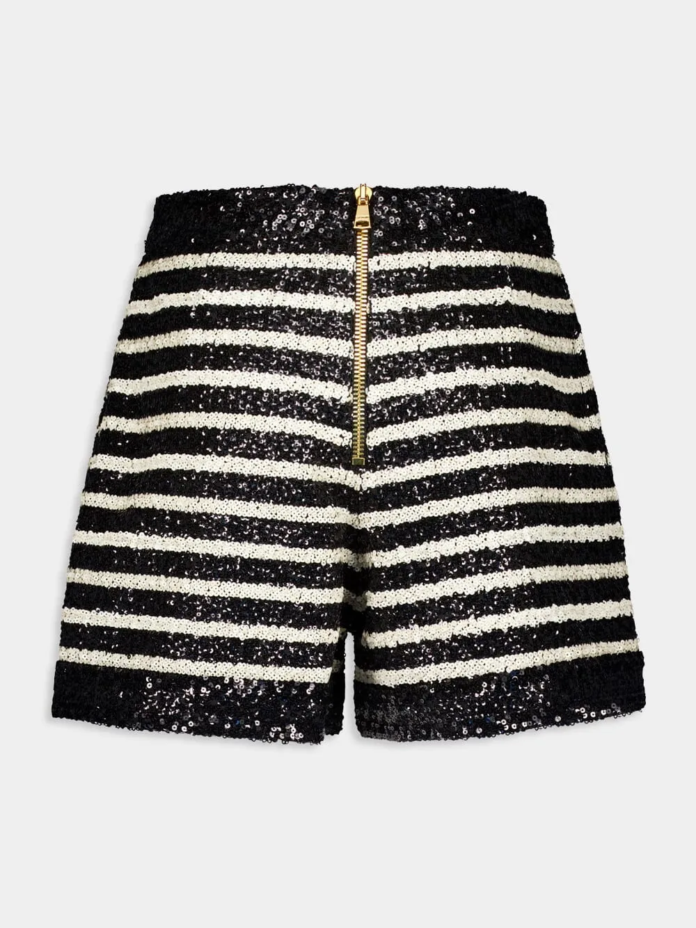 Striped Rhinestone-Embellished Shorts sold by Fashion Clinic product image thumbnail 2