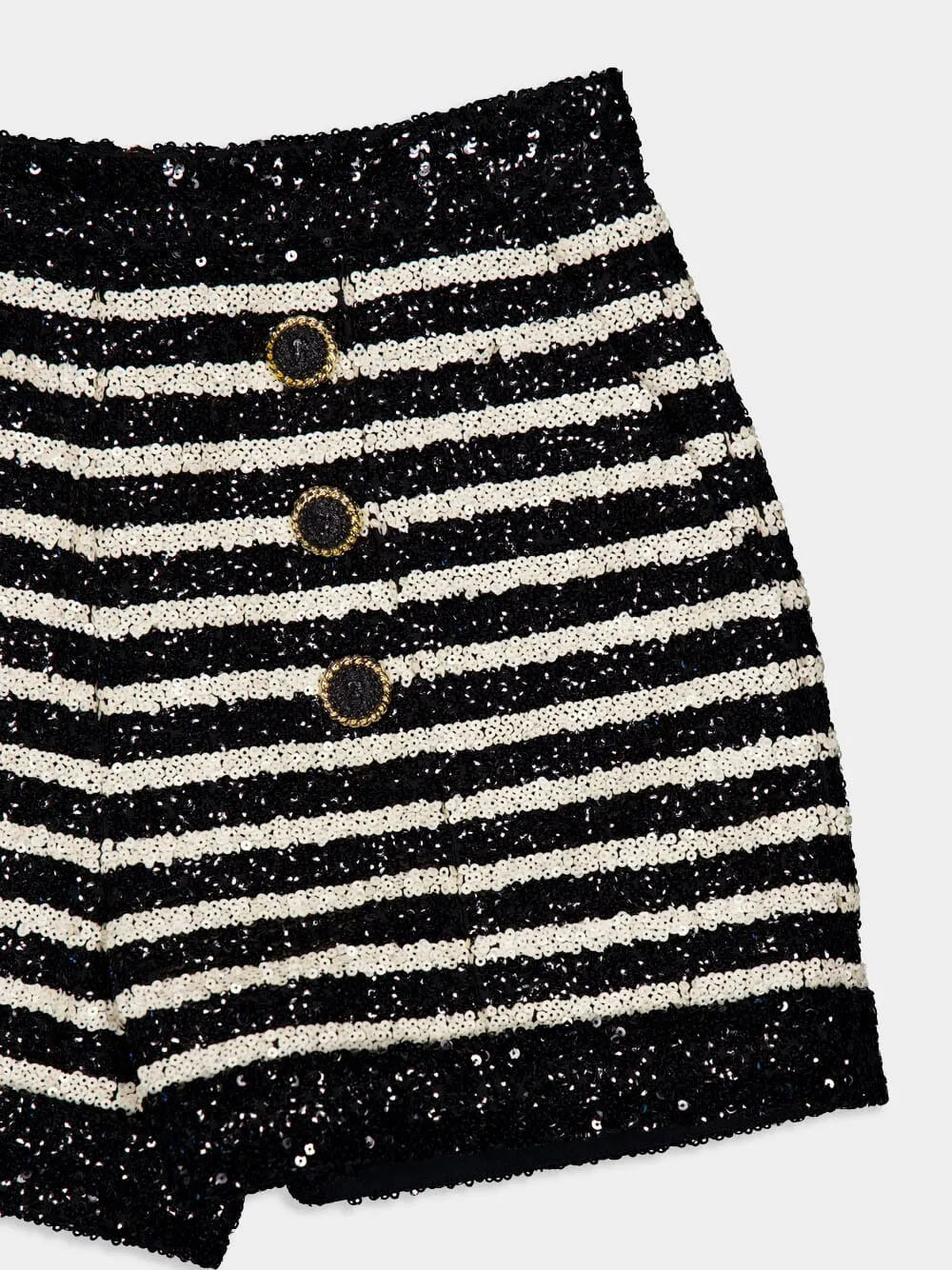 Striped Rhinestone-Embellished Shorts sold by Fashion Clinic product image thumbnail 3