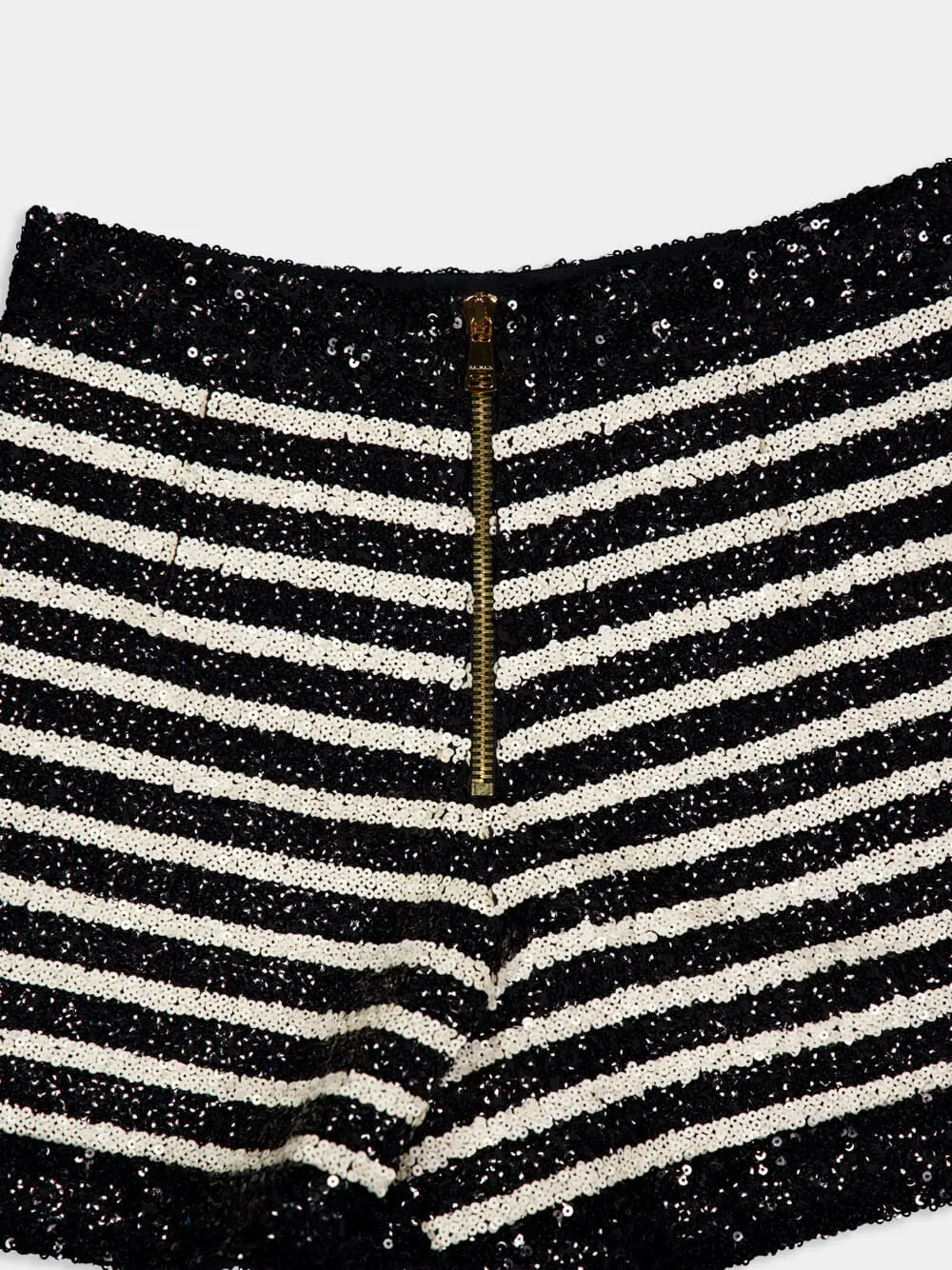 Striped Rhinestone-Embellished Shorts sold by Fashion Clinic product image thumbnail 4