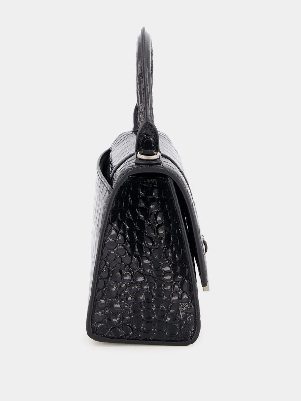 Black Hourglass XS Handbag Crocodile Embossed sold by Fashion Clinic product image thumbnail 4