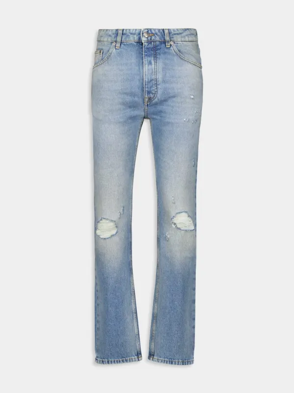 Distressed Monogram Jeans sold by Fashion Clinic