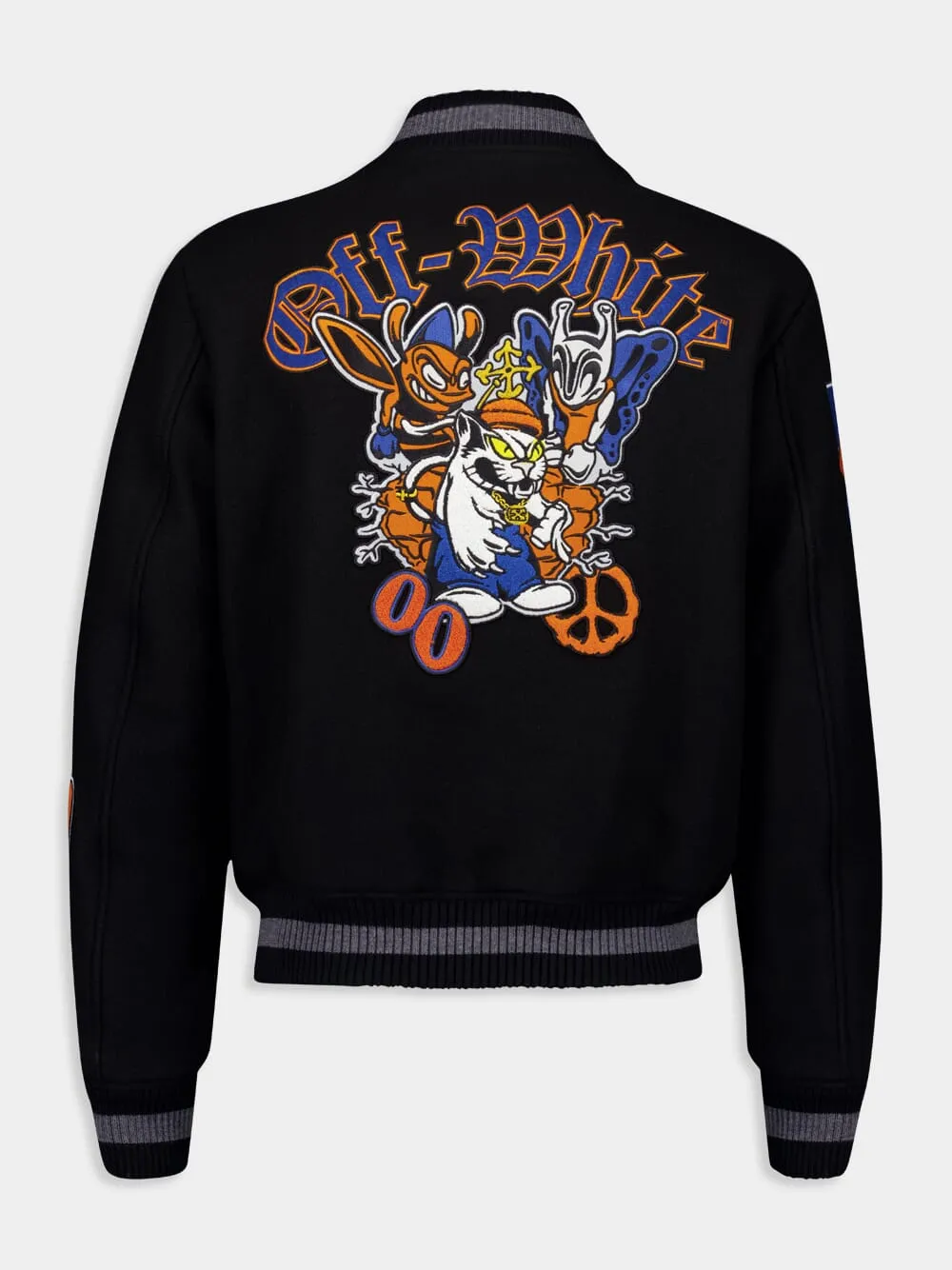 Black Gang Varsity Wool Bomber sold by Fashion Clinic product image thumbnail 3