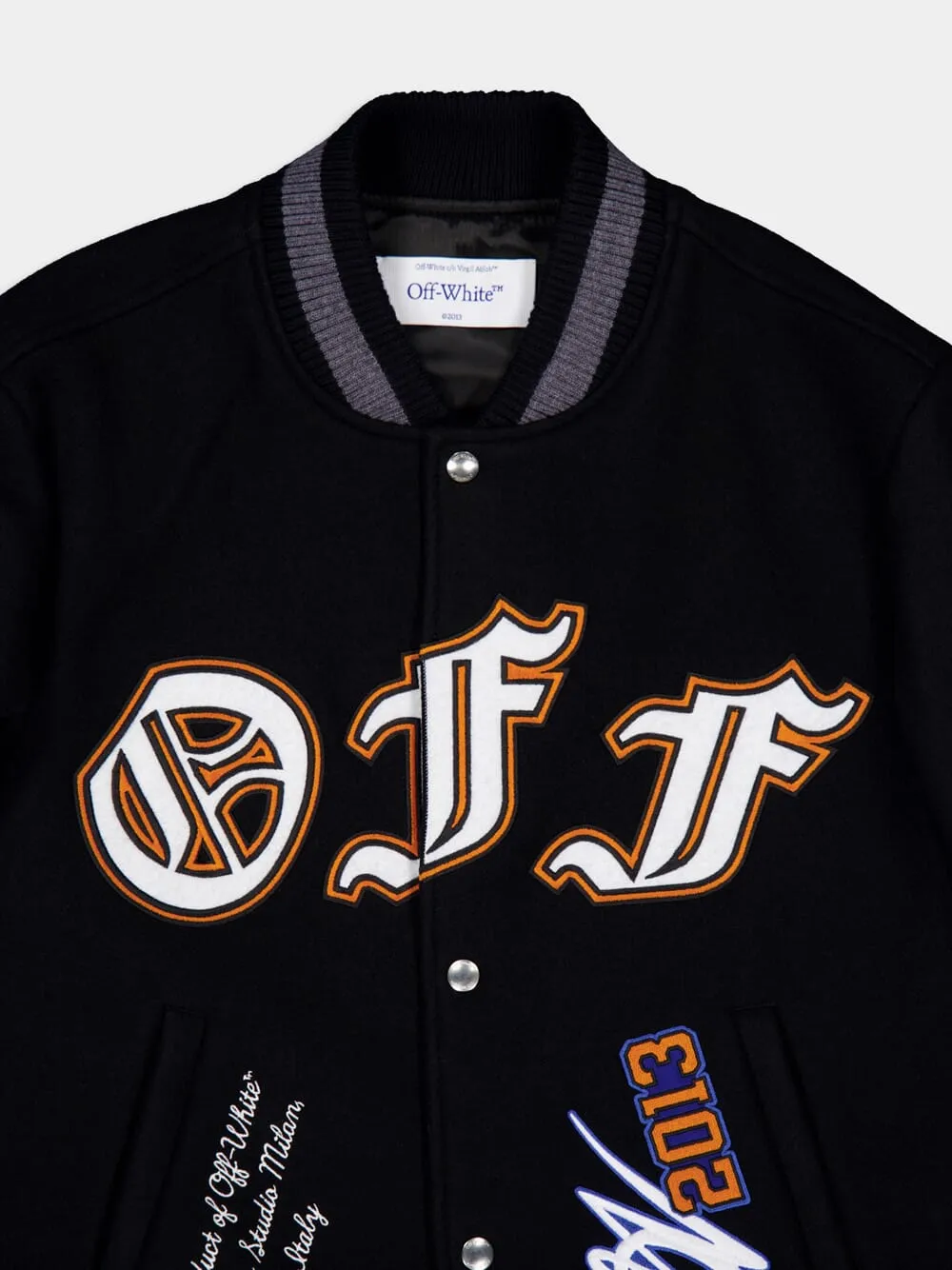 Black Gang Varsity Wool Bomber sold by Fashion Clinic product image thumbnail 5