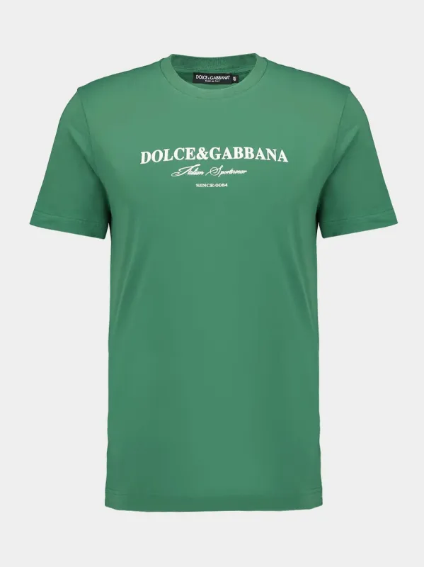 Green Logo Print T-Shirt sold by Fashion Clinic