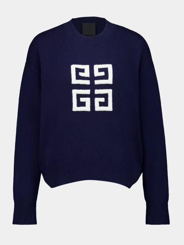 Navy 4G Cashmere Sweater sold by Fashion Clinic