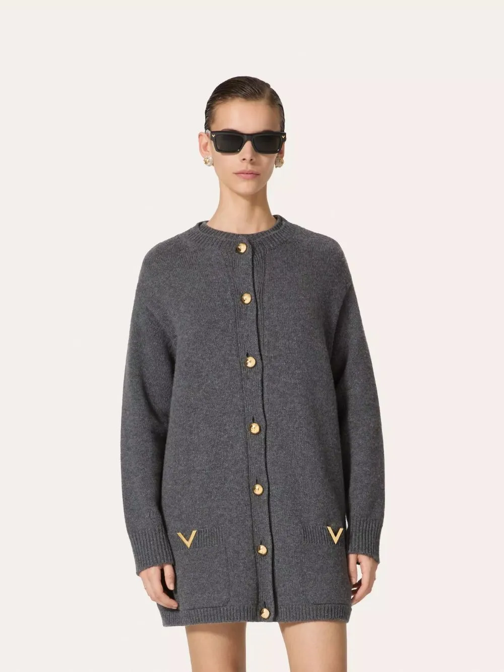 Dark Grey Wool Cardigan sold by Fashion Clinic product image thumbnail 2