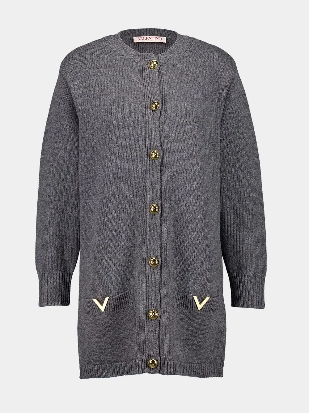 Dark Grey Wool Cardigan sold by Fashion Clinic