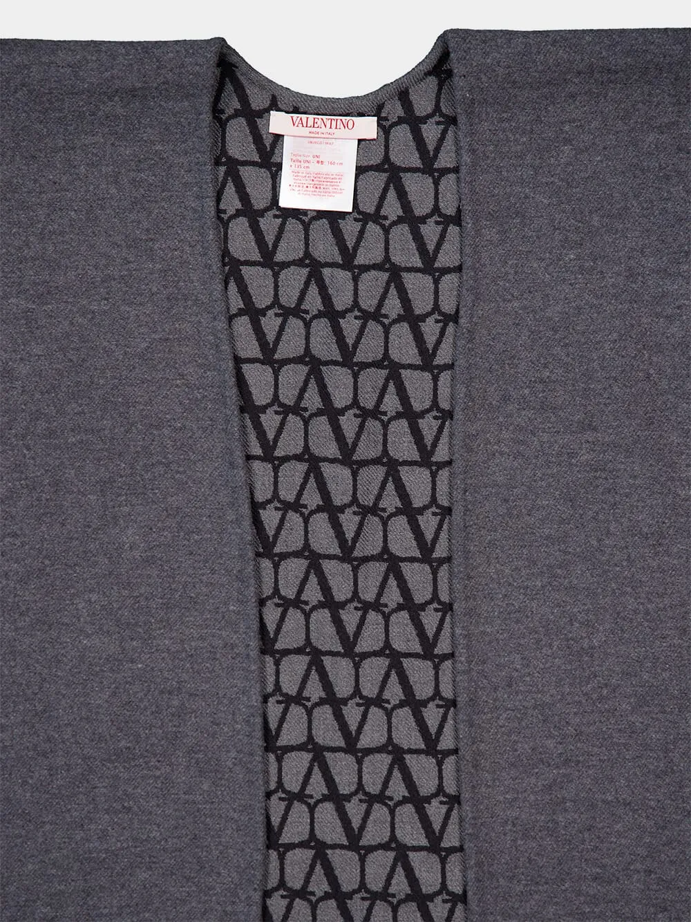 Grey Double Wool Toile Iconographe Poncho sold by Fashion Clinic product image thumbnail 4