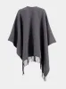 Grey Double Wool Toile Iconographe Poncho sold by Fashion Clinic