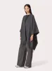 Grey Double Wool Toile Iconographe Poncho sold by Fashion Clinic