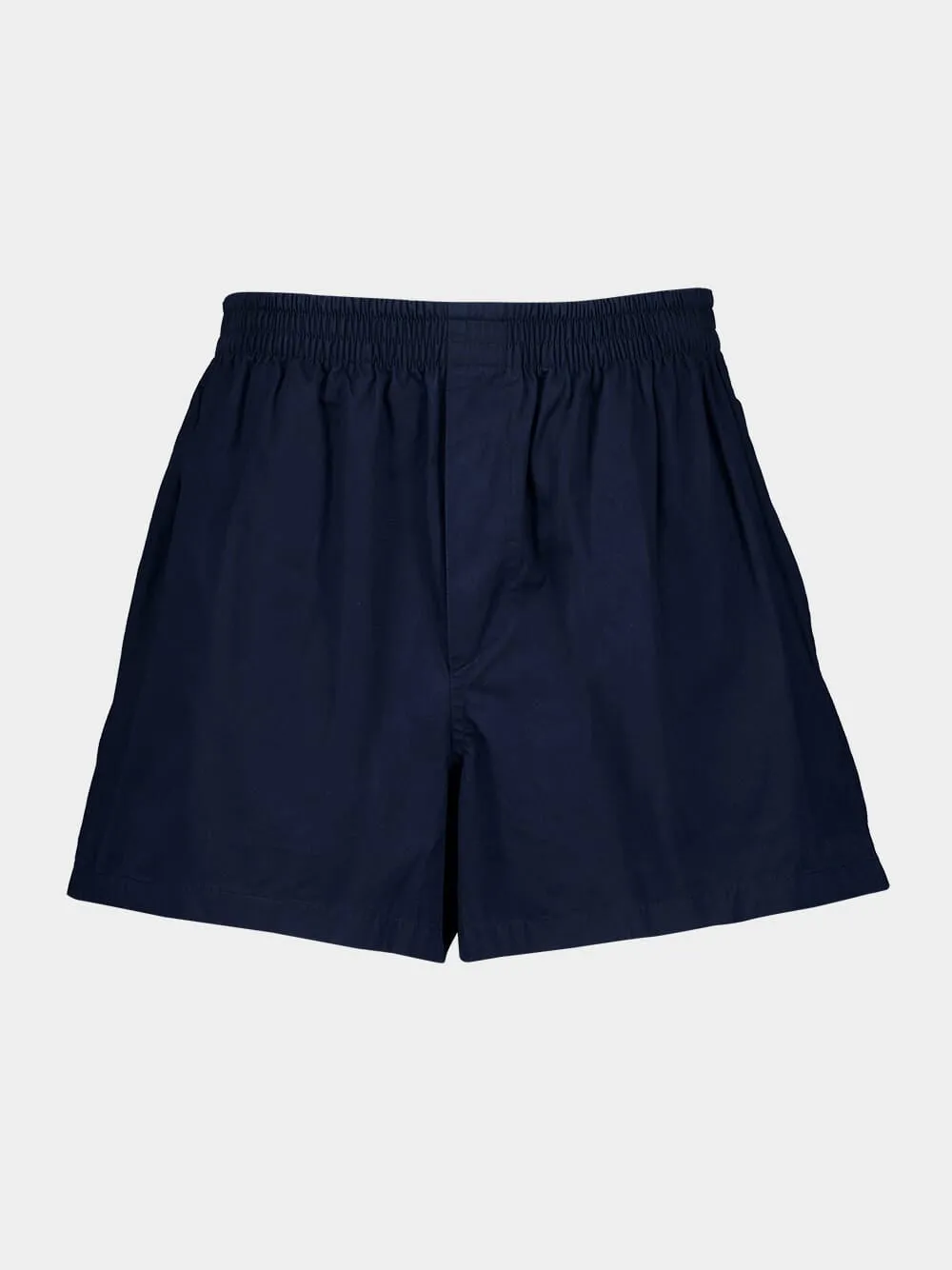 Dark Blue Cotton Poplin Boxer Shorts sold by Fashion Clinic
