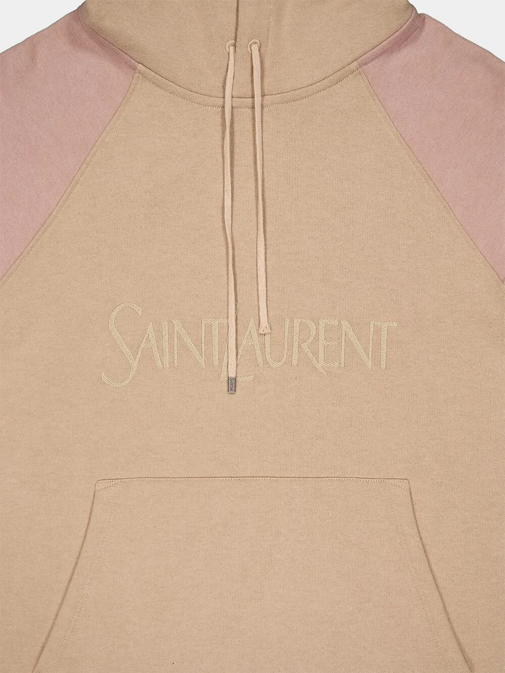 Beige Logo Detailed Drawstring Hoodie sold by Fashion Clinic product image thumbnail 3
