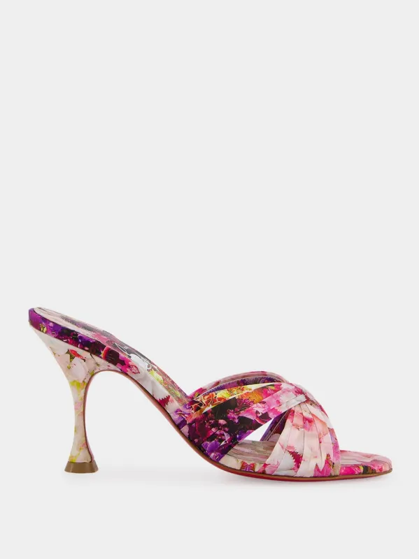 Nicol is Back 85 Floral-Print Satin Mules sold by Fashion Clinic