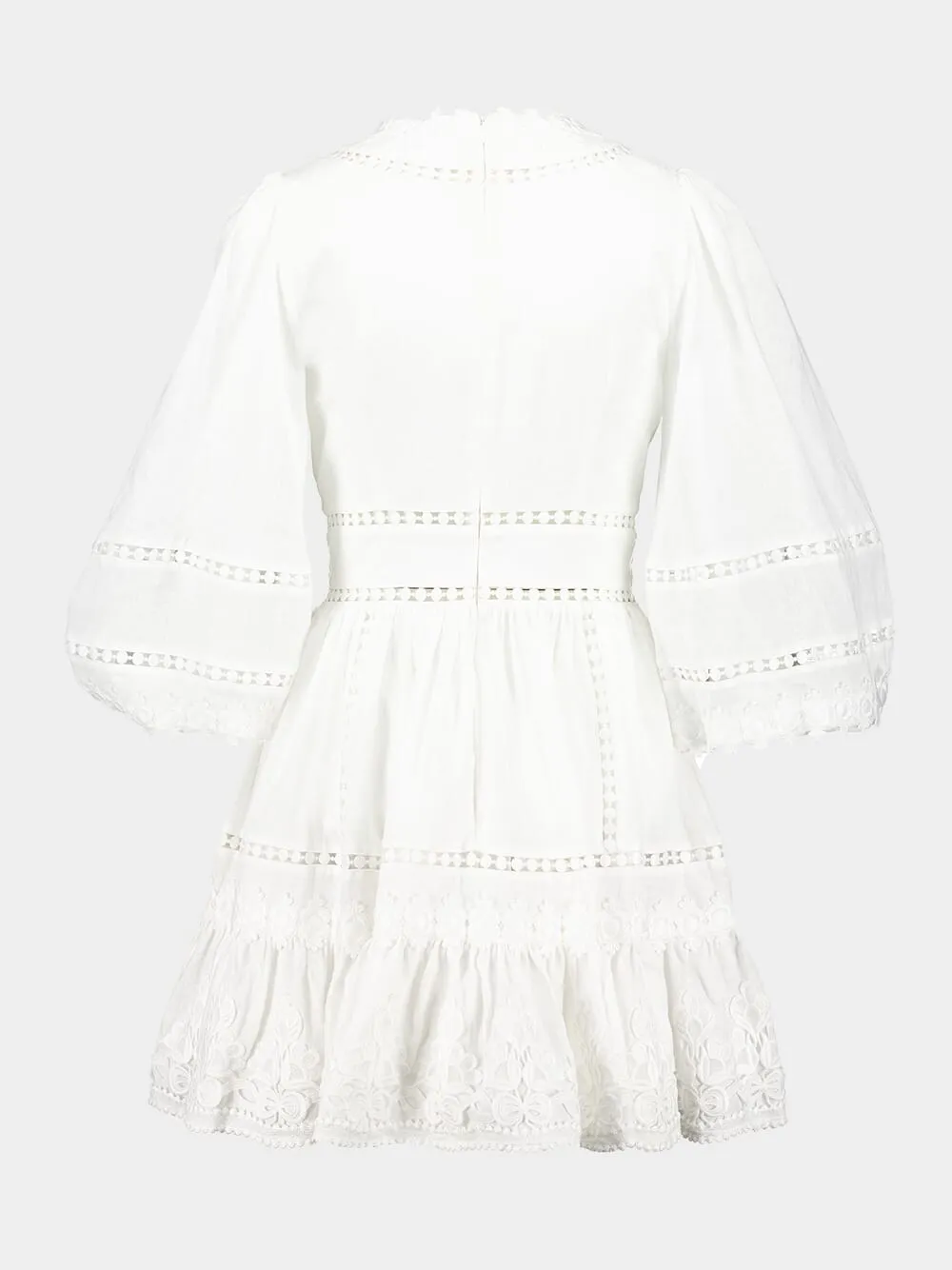 Ivory Lace-Trimmed Mini Dress sold by Fashion Clinic product image thumbnail 2