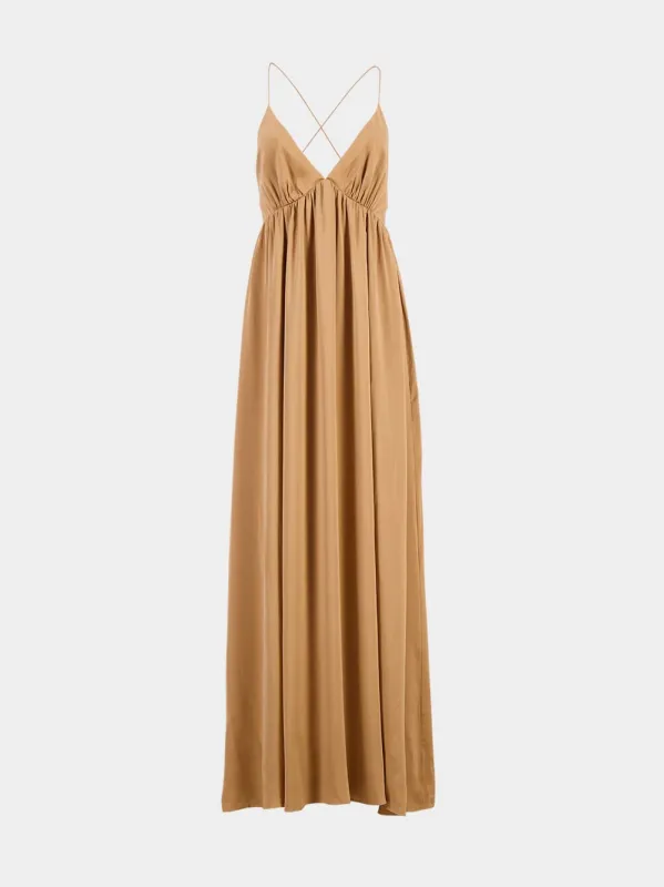 Sand Silk Slip Dress sold by Fashion Clinic