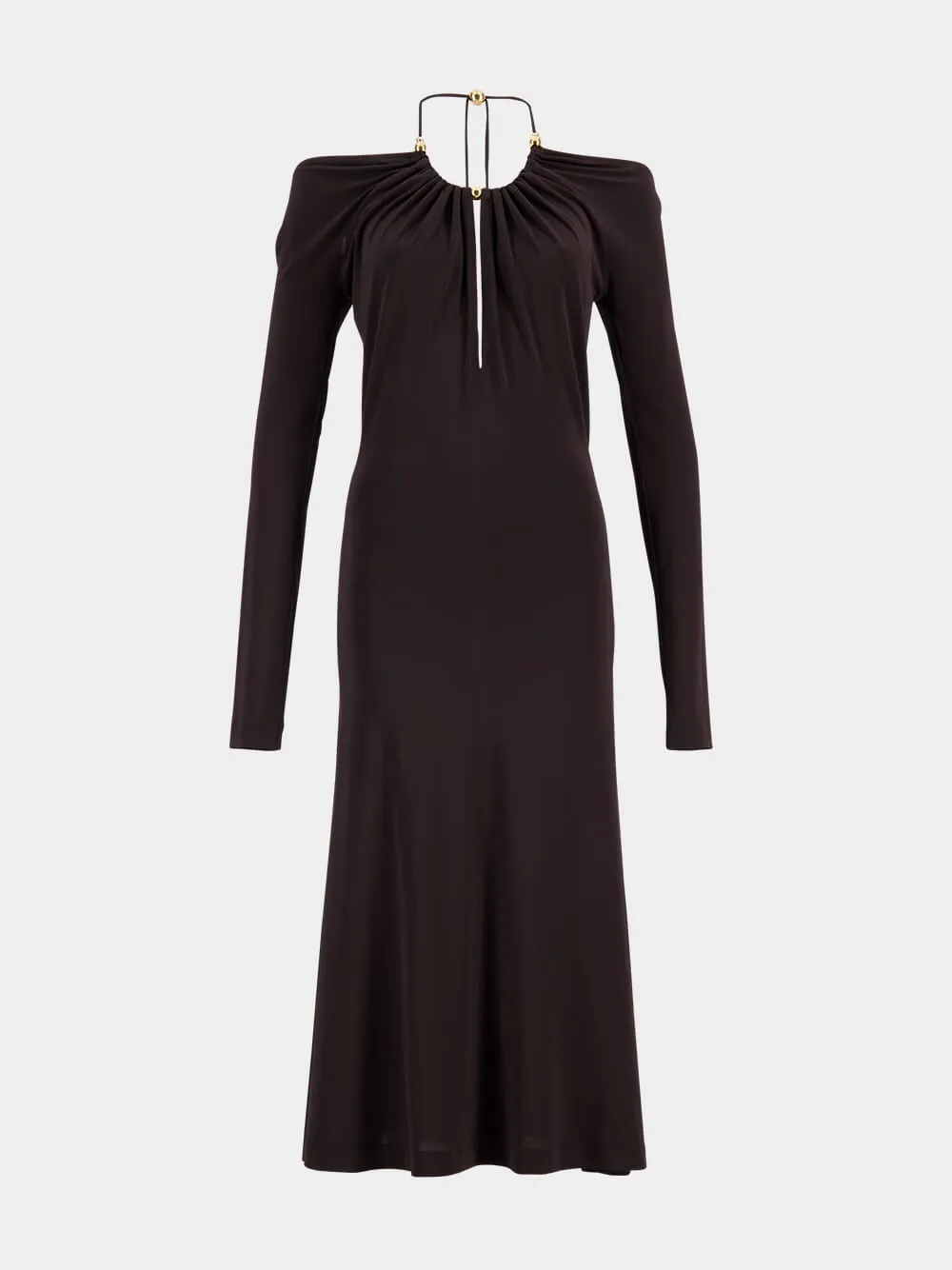Espresso Long Crepe Dress sold by Fashion Clinic product image thumbnail 2