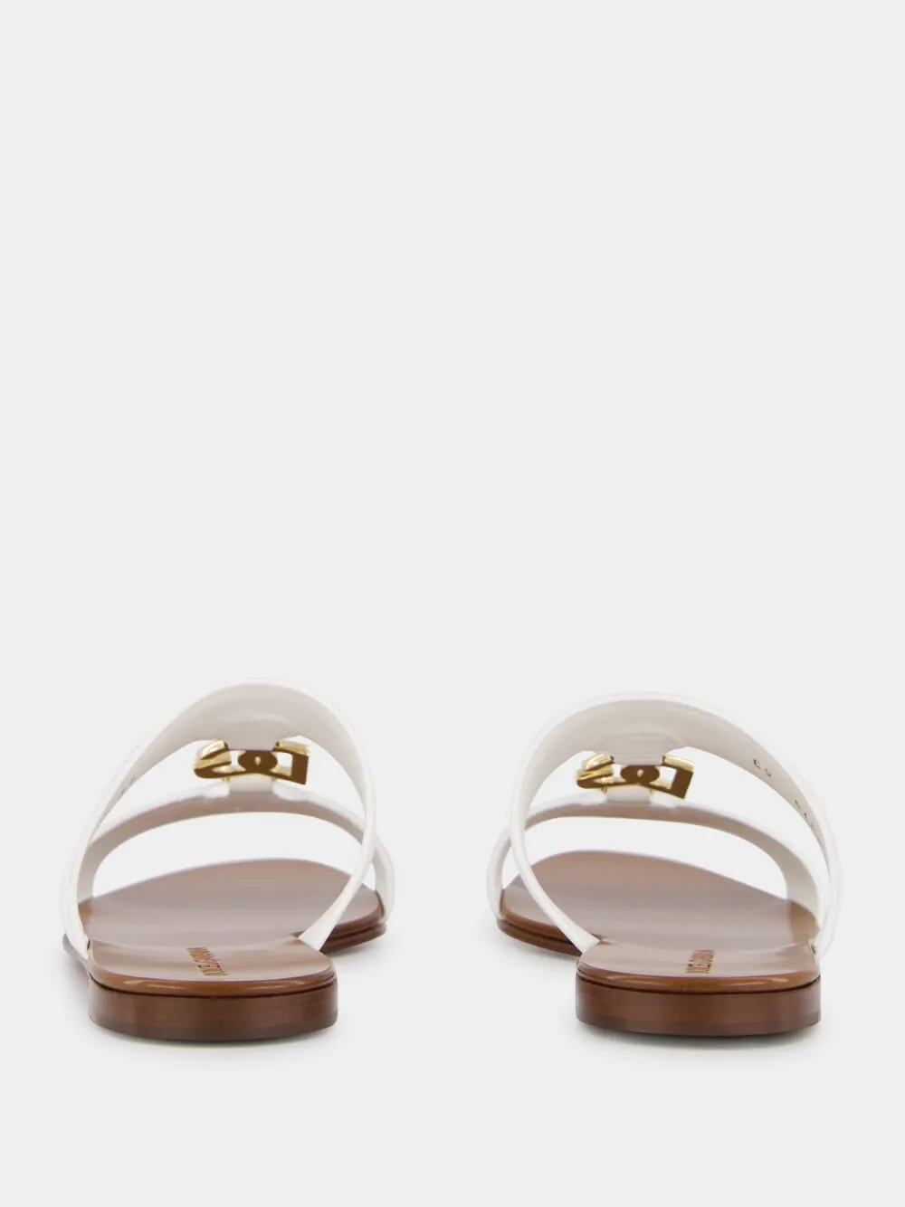 DG Logo White Calfskin Sliders sold by Fashion Clinic product image thumbnail 5